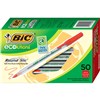 BIC ECOLUTIONS ROUND STIC BALLPOINT PEN MEDIUM RED BOX 50