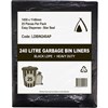 HUHTAMAKI HEAVY DUTY ALL PURPOSE LDPE BIN LINER 240 LITRE 1450 X 1140MM BLACK PACK 25