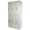 METAL LOCKER 6 DOOR 3 ROW WITH CAM LOCK 900 X 450 X 1850MM GREY