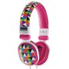 MOKI POPPER HEADPHONES TRIANGLE PATTERN PINK