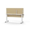 RAPIDLINE BOOST HEIGHT ADJUST FLIP TOP TABLE 1800 X 900 X 725MM NATURAL OAK TOP AND WHITE PC FRAME