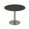 RAPIDLINE ESTILLO ROUND TABLE DISC BASE 1200 X 755MM BLACK TOP AND STAINLESS STEEL