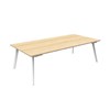 RAPIDLINE ETERNITY MEETING AND BOARDROOM TABLE RECTANGLE 2100 X 750 X 730MM NATURAL OAK TOP AND WHITE SATIN BASE