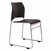BURO MAXIM SLED BASE CHAIR WITH REFLECTIVE SILVER FRAME BLACK PU
