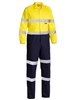 BISLEY BC6357T HI VIS COTTON DRILL COVERALL WITH REFLECTIVE TAPE YELLOWNAVY  SIZE 92R