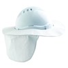 HARD HAT BRIM WITH NECK FLAP TO SUIT V6  V9 HARD HATS  WHITE