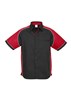 BIZ COLLECTION MENS NITRO SHORT SLEEVE SHIRT  BLACKREDWHITE  SIZE MEDIUM