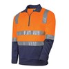 TRU HIVIS 2 TONED 14 ZIP FLEECE JUMPER WITH REFLECTIVE TAPE  ORANGENAVY  SIZE LARGE