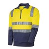 TRU HIVIS 2 TONED 14 ZIP FLEECE JUMPER WITH REFLECTIVE TAPE  YELLOWNAVY  SIZE 2XL