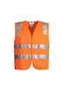 SYZMIK HI VIS FULL ZIP VEST WITH REFLECTIVE TAPE  ORANGE  SIZE LARGE