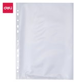 DELI SHEET PROTECTORS HEAVY DUTY 80 MICRON A4 CLEAR PACK 100