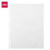 DELI SHEET PROTECTORS 40 MICRON A4 CLEAR PACK 100