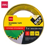 DELI SELF ADHESIVE HAZARD WARNING TAPE 48MM X 33M BLACKYELLOW
