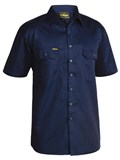 BISLEY MENS COOL LIGHTWEIGHT SHORT SLEEVE COTTON DRILL SHIRT  NAVY  SIZE SMALL