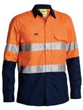 BISLEY BS6415T X AIRFLOW HIVIS RIPSTOP SHIRT WITH REFLECTIVE TAPE  ORANGENAVY  SIZE MEDIUM