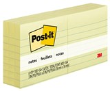 POSTIT 6306PK LINED NOTES 76 X 76MM YELLOW PACK 6