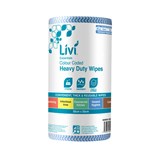 LIVI COMMERCIAL HEAVY DUTY CLEANING CLOTH WIPES 300MM X 45M BLUE ROLL 90 SHEETS