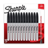 SHARPIE PERMANENT MARKER BULLET FINE 10MM BLACK PACK 12