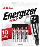 ENERGIZER MAX ALKALINE AAA BATTERY PACK 4
