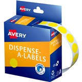 AVERY 937239 ROUND LABEL DISPENSER 14MM YELLOW BOX 1050