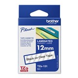BROTHER TZE131 LAMINATED LABELLING TAPE 12MM BLACK ON CLEAR