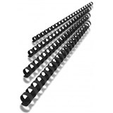 REXEL PLASTIC BINDING COMB ROUND 21 LOOP 125MM A4 BLACK BOX 100