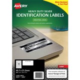 AVERY 959201 L6009 HEAVY DUTY LASER LABELS 48UP SILVER PACK 20