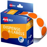 AVERY 937248 ROUND LABEL DISPENSER 24MM ORANGE BOX 500