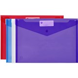 MARBIG DOCULOPE WALLET BUTTON CLOSURE A4 ASSORTED PACK 10