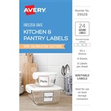 AVERY 39028 KITCHEN AND STOREAGE SQUARE FREEZER LABELS 45 X 45MM WHITE PACK 24