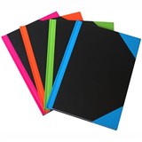 BLACK AND RED NOTEBOOK CASEBOUND RULED AZ INDEX 192 PAGE A6 ASSORTED CORNERS
