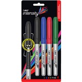 BIC INTENSITY PERMANENT MARKER BULLET FINE ASSORTED PACK 4