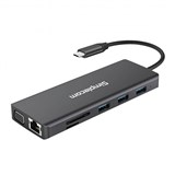 SIMPLECOM CHN612 USBC MULTIPORT DOCKING STATION 12IN1 DUAL HDMI PLUS VGA TRIPLE DISPLAY GIGABIT LAN BLACK