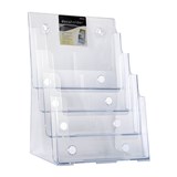 DEFLECTO BROCHURE HOLDER 4 POCKE 4TIER A4 CLEAR