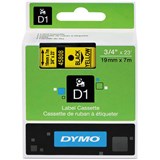 DYMO 45808 D1 LABELLING TAPE 19MM X 7M BLACK ON YELLOW