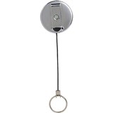 REXEL ID RETRACTABLE METAL KEY HOLDER REEL NYLON CORD BLACK
