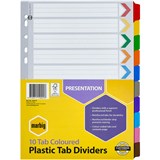 MARBIG DIVIDER REINFORCED 10TAB A4 ASSORTED