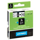 DYMO 45013 D1 LABELLING TAPE 12MM X 7M BLACK ON WHITE