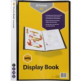 MARBIG DISPLAY BOOK NONREFILLABLE SPINE INSERT 20 POCKET A3 BLACK