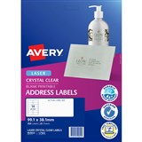 AVERY 959051 L7563 CRYSTAL CLEAR ADDRESS LABEL LASER 14UP CLEAR PACK 25