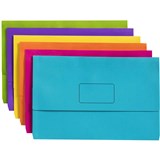 MARBIG SLIMPICK DOCUMENT WALLET FOOLSCAP BRIGHTS ASSORTED PACK 10