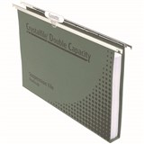 CRYSTALFILE DOUBLE CAPACITY SUSPENSION FILES 30MM FOOLSCAP GREEN BOX 50