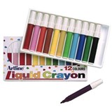 ARTLINE 300 LIQUID CRAYONS ASSORTED PACK 12
