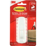 COMMAND LARGE HOOK AND TWO ADHESIVE STRIPS WHITE
