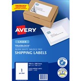 AVERY 959009 L7167 TRUEBLOCK SHIPPING LABEL LASER 1UP WHITE PACK 100