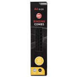 GBC PLASTIC BINDING COMB ROUND 21 LOOP 8MM A4 BLACK PACK 100