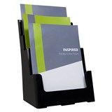 DEFLECTO BROCHURE HOLDER RECYCLED 3TIER A4 BLACK