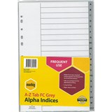 MARBIG DIVIDER PP AZ TAB FOOLSCAP GREY