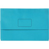 MARBIG SLIMPICK FOOLSCAP DOCUMENT WALLET BRIGHTS MARINE BLUE PACK 10