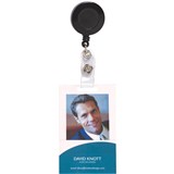 REXEL ID RETRACTABLE CARD HOLDER REEL BLACK HANGSELL